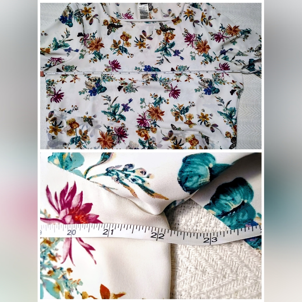🦋🍀 3 Chico’s: 2P (14/16P) Spring Blouse Bundle, Butterfly, Geometric & Paisley - Picture 5 of 16